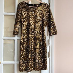 Gibson Latimer Gold Sequin Dress Size 6
